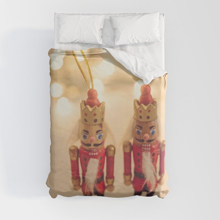 Wooden Nutcracker Soldiers Duvet Cover