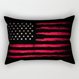American flag Vintage Black Rectangular Pillow