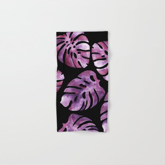 Monstera Purple Hand & Bath Towel