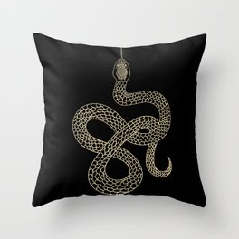 Vintage line snake Throw Pillow