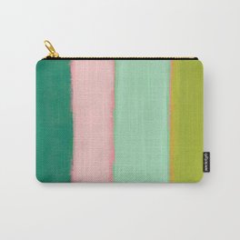 Butter Mint Stripes Carry-All Pouch | Modern, Spring, Happy, Pattern, Contemporary, Feel Good, Acrylic, Shapes, Design, Mint 