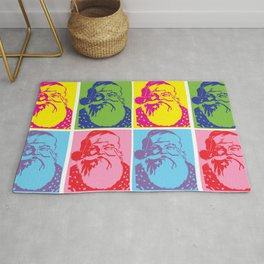 Santa Pop art Merry Christmas Area & Throw Rug