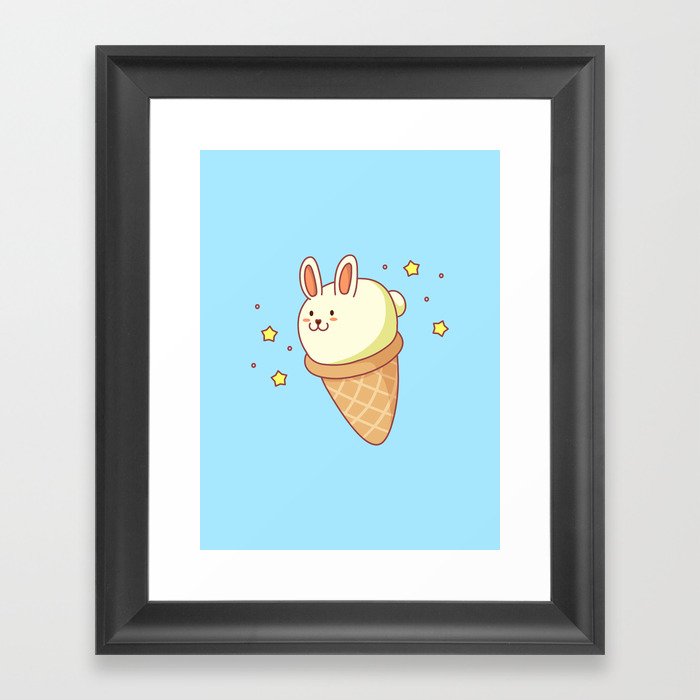 Bunny-lla Ice Cream Framed Art Print