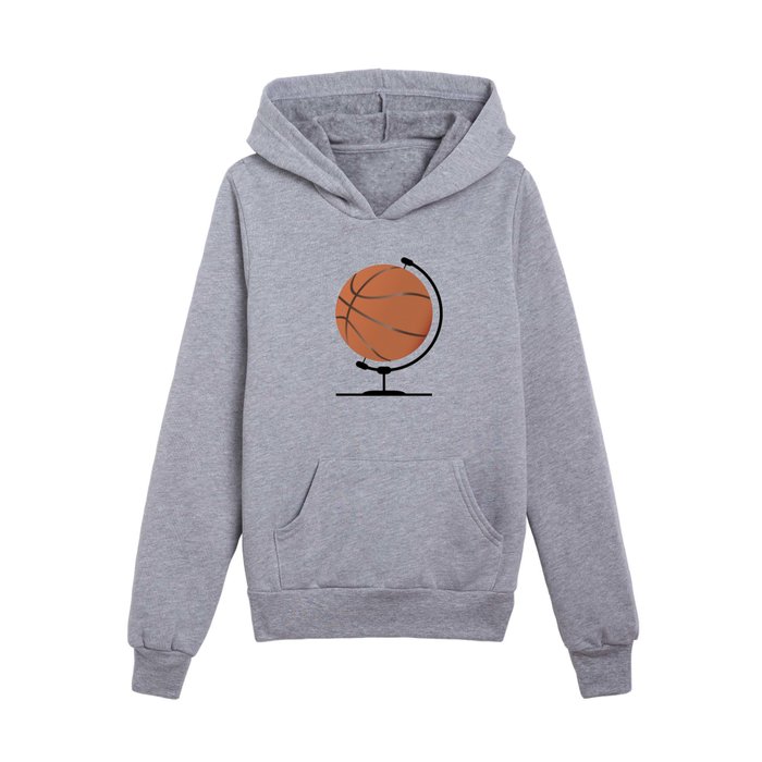 Mounted Basketball On Rotating Swivel Kids Pullover Hoodie