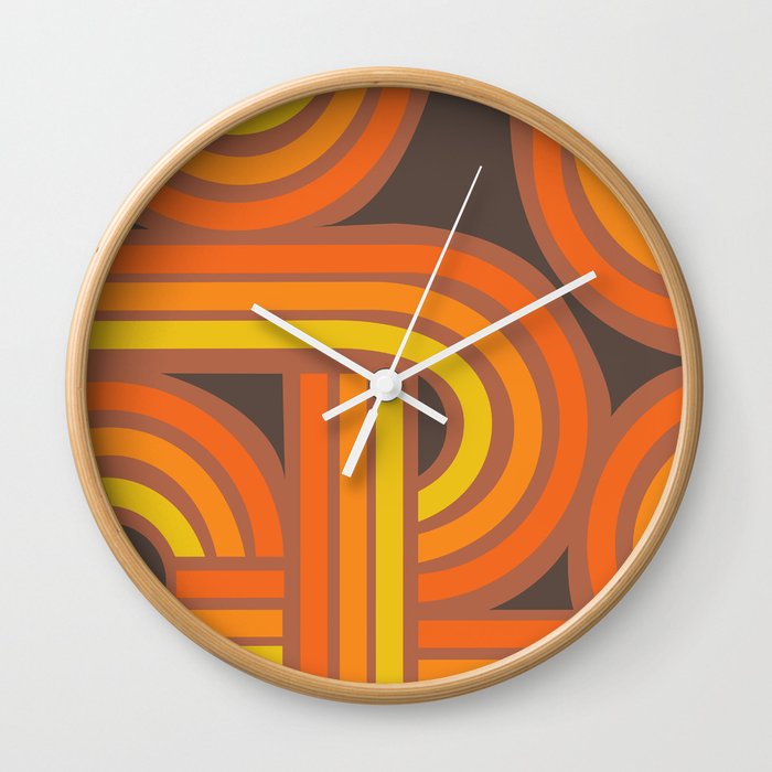 70 S Orange Funky Wall Clock By Henrikbakmann