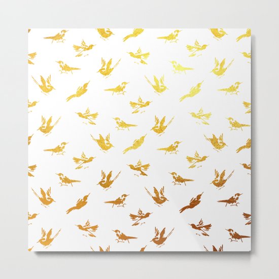 Golden Birds Metal Print