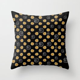 Spiral and yellow flowers Throw Pillow