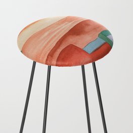 Abstract Desert Landscape Watercolor Counter Stool