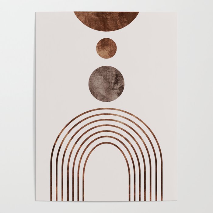 Boho Minimalistic Abstract Geometric Artwork V1 Poster