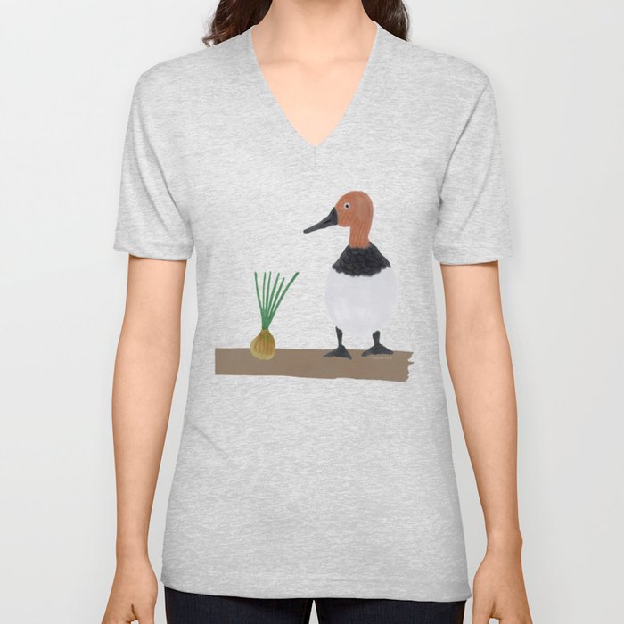 Bird and Onion - Brown and Pink V Neck T Shirt