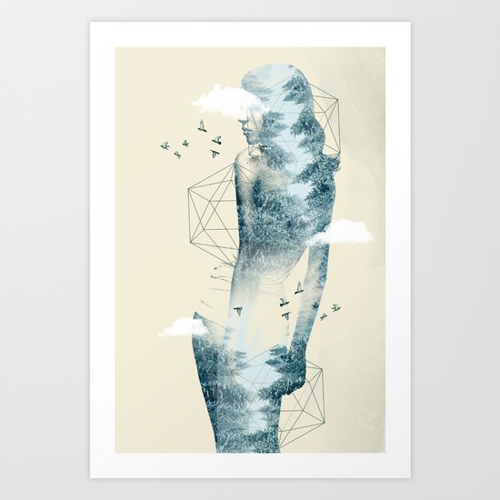 Tree line Facet Art Print