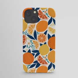 Citrus Fruits - Blue and Orange iPhone Case