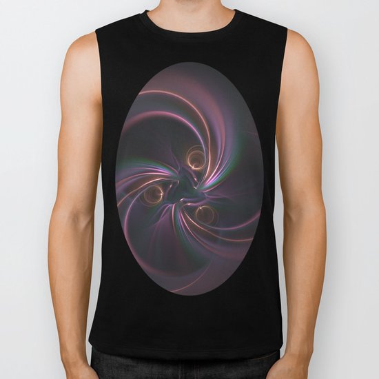 Moons Fractal in Warm Tones Biker Tank