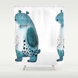 Blue Bear Shower Curtain