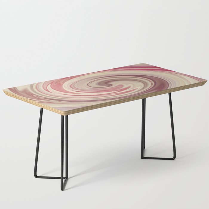 Beige, Brown, Pink Abstract Hurricane Shape Design Coffee Table