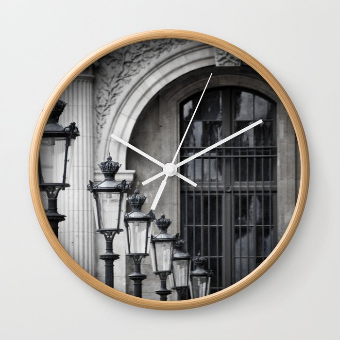 Parisian Streetlamps Wall Clock