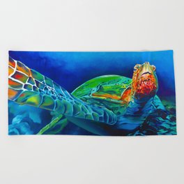 Underwater Sea Turtle Beach Towel