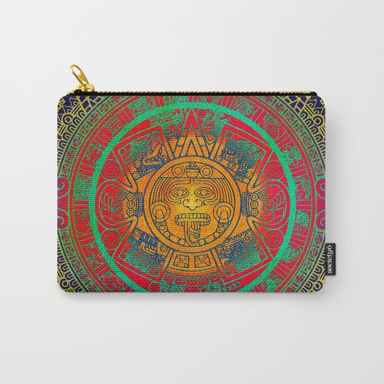 Aztec Sun God Carry-All Pouch