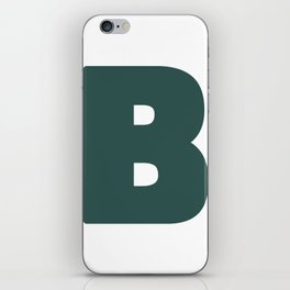 B (Dark Green & White Letter) iPhone Skin