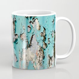 Aqua Door Coffee Mug | Abstract, Country, Peelingpaint, Photo, Paint, Metal, Color, Digital, Aqua, Texture 