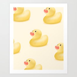 Yellow Rubber Ducks Art Print