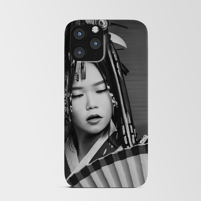 Japan woman with hand fan iPhone Card Case