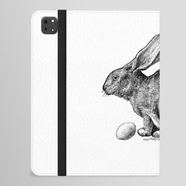 Black And White Nostalgic Easter Bunny iPad Folio Case