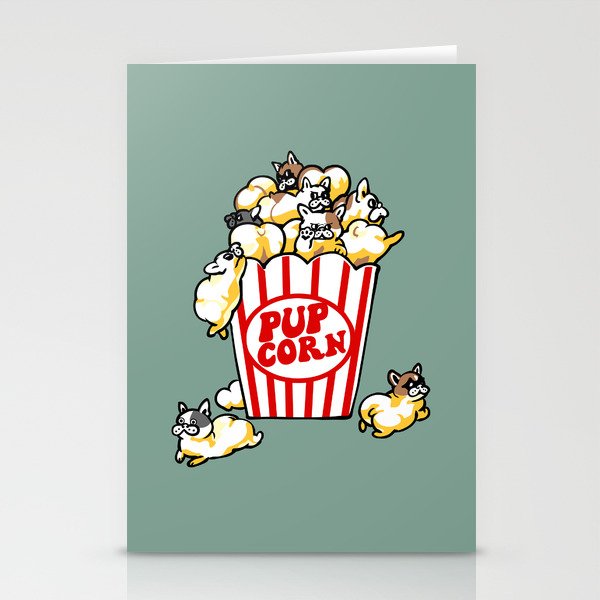 Popcorn Frenchie Stationery Cards