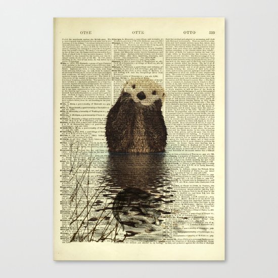 Otter in Love Canvas Print