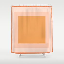 Soft Orange and Blush Squares Minimalist Color Block Solid Stripe Geometric Pattern  Shower Curtain