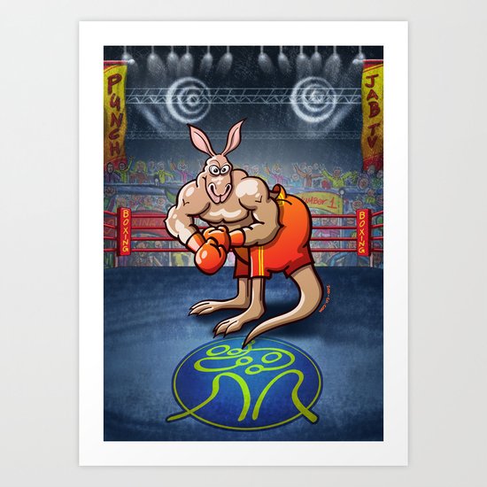 Olympic Boxing Kangaroo Art Print