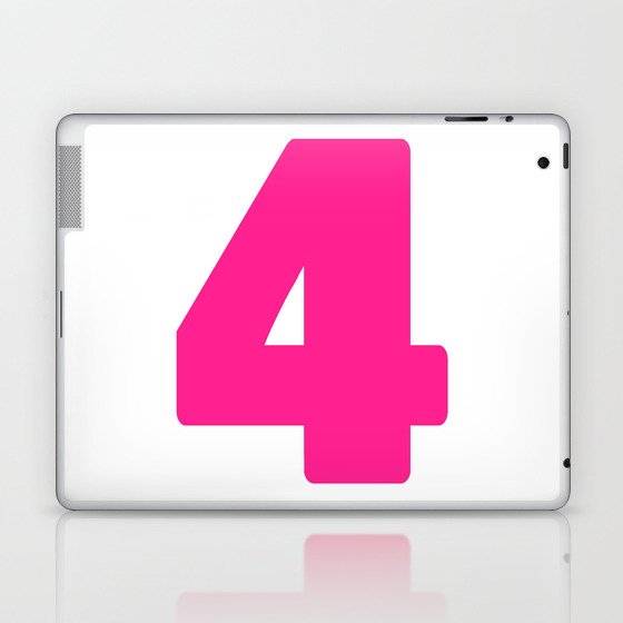 4 (Dark Pink & White Number) Laptop & iPad Skin