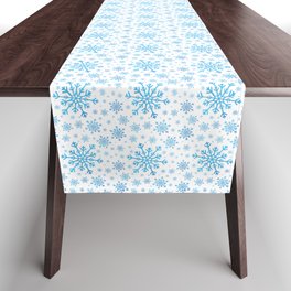 Pretty Blue & White Snowflake Pattern Table Runner