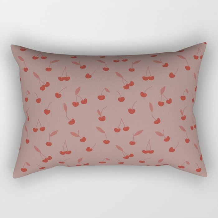 Pink Cherries Rectangular Pillow