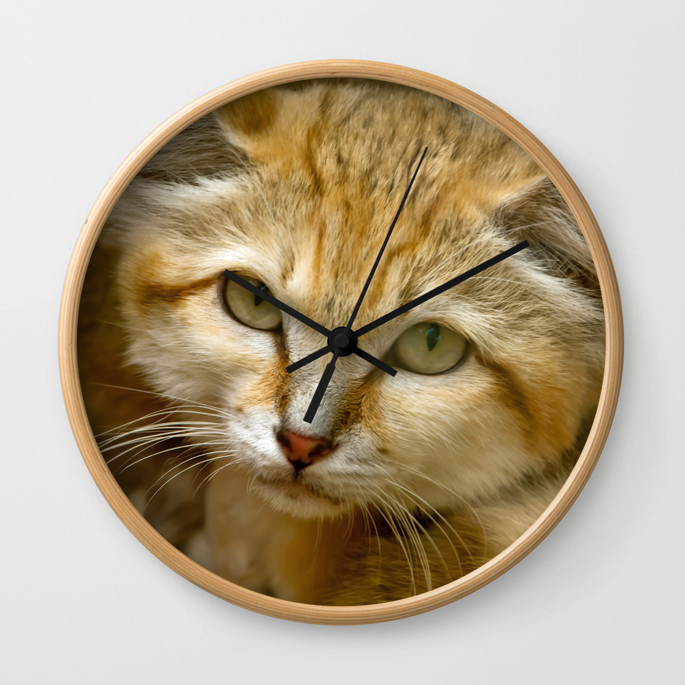 Sand Cat Wall Clock By Catspaws Society6