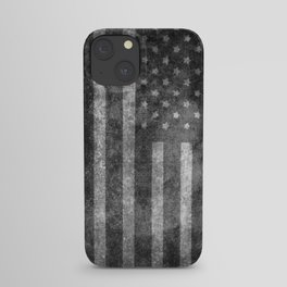 Black and White USA Flag in Grunge iPhone Case