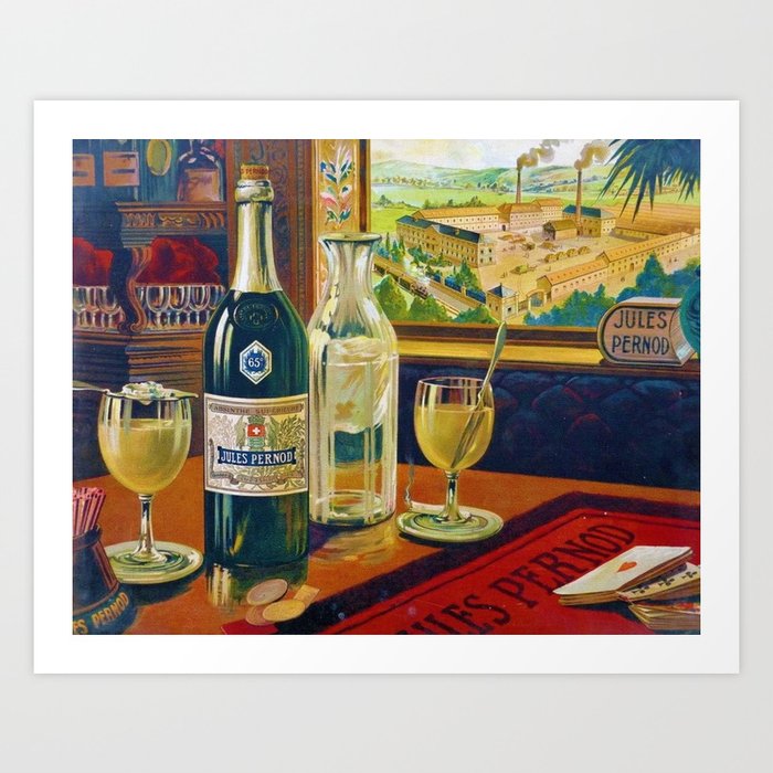 Vintage 1911 Jules Pernod Absinthe Alcoholic Beverage Advertising Poster Art Print