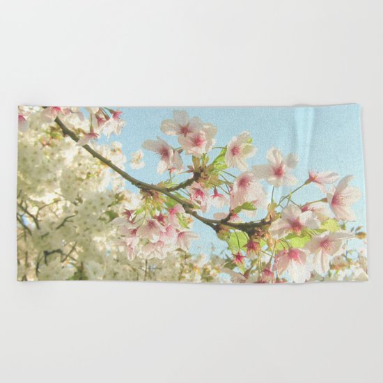 Pink on White Beach Towel