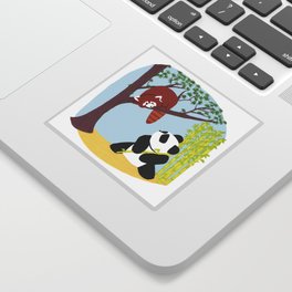 Puzzled Pandas Sticker