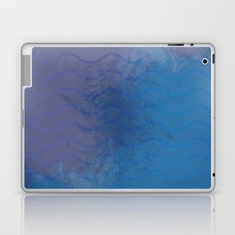 Blue Ombre Wavy Abstract Pattern Laptop Skin