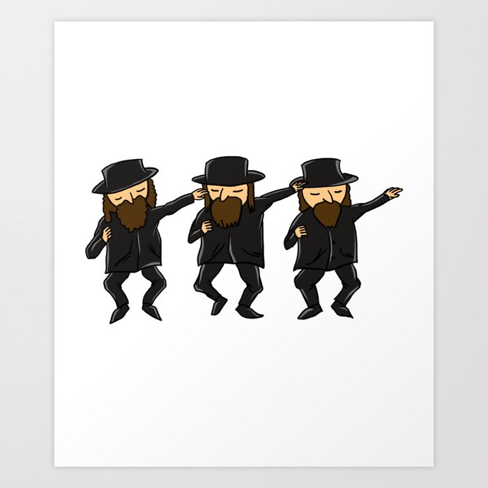 Dabbing Jews Hasidic Jewish Funny Hanukkah Holiday Art Print by Fresh  Dressed Tees | Society6