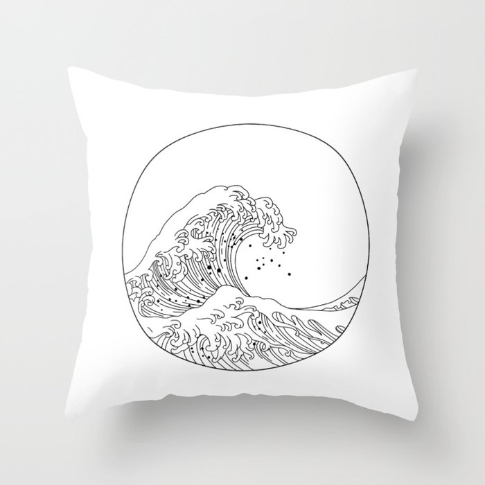 The Great Wave Throw Pillow