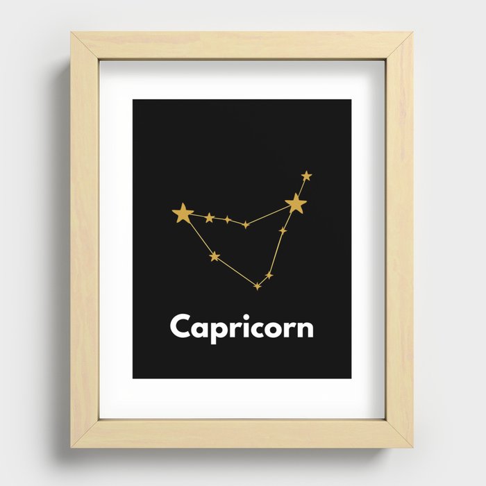 Capricorn, Capricorn Zodiac, Black Recessed Framed Print