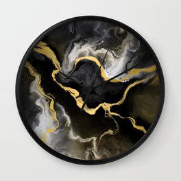 Gold mine marble Wall Clock