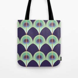 Peacock Feather Art Deco Tote Bag