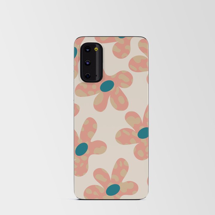 Cute Retro Daisy Floral Pink Pattern Android Card Case