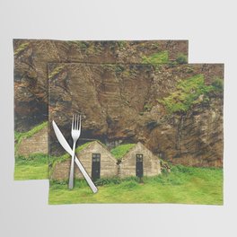 Iceland Turf Houses | Icelandic Architecture Travel Photography Placemat