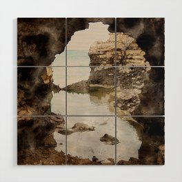 The Grotto Watercolour Wood Wall Art