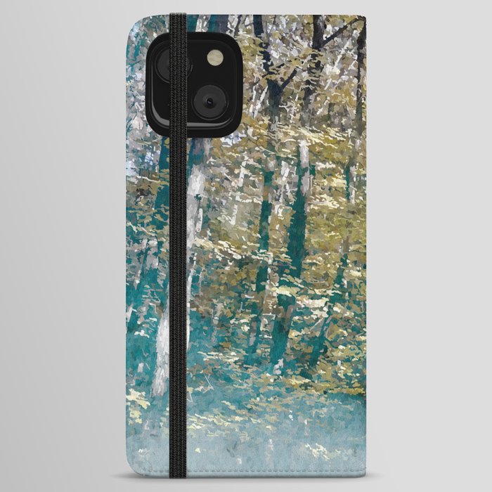 Aque blue forest iPhone Wallet Case