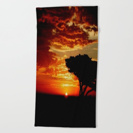Fiery Dragon Beach Towel